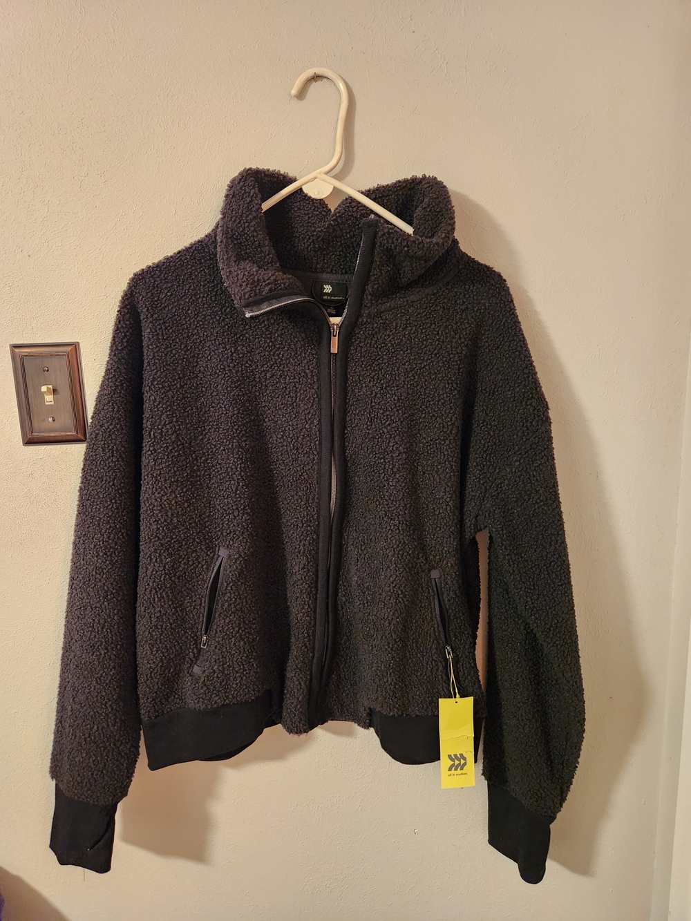 all in motion Black Sherpa Zip Jacket